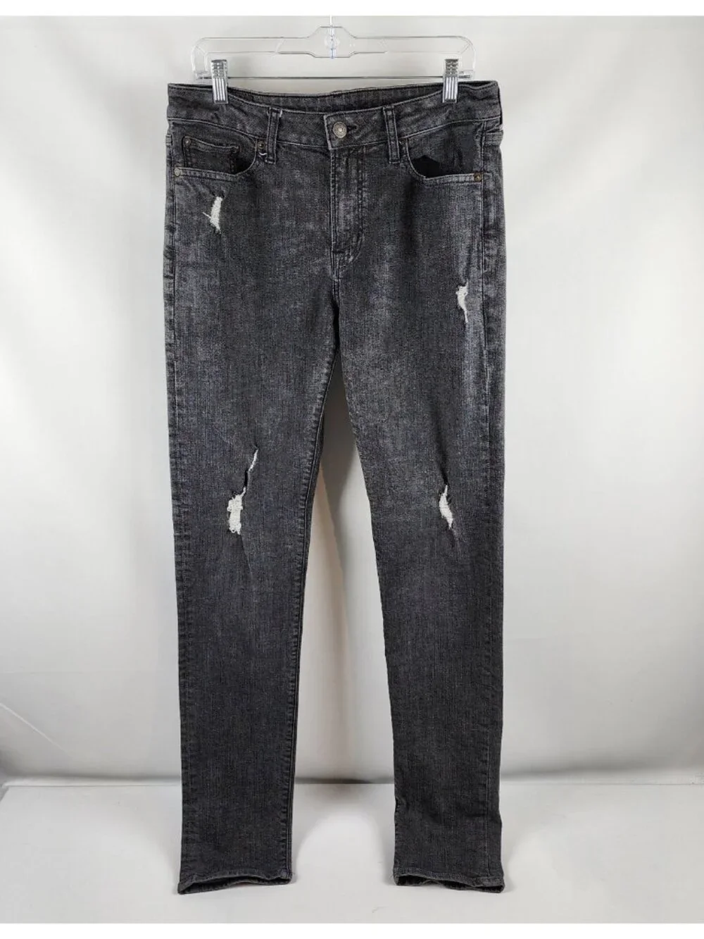 American Eagle Jeans Mens 32x35 Flex Black Distressed Stretch Denim